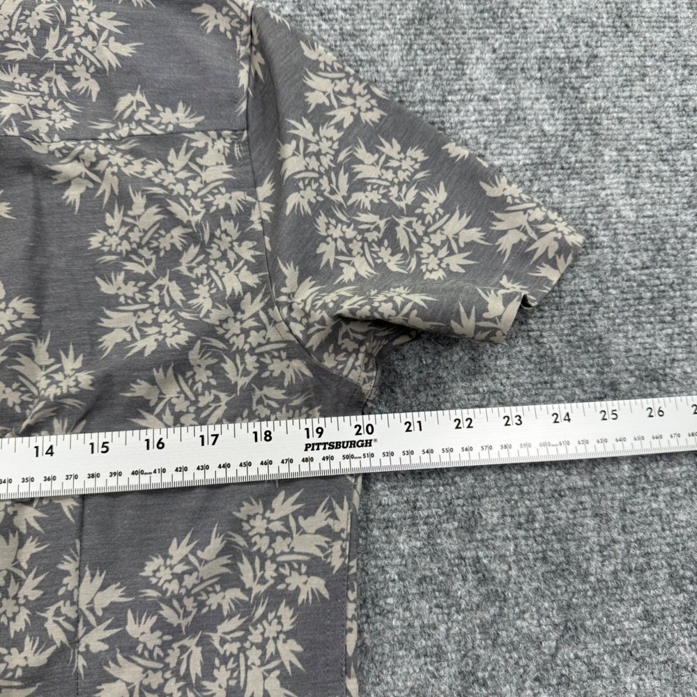 Vuori Button Down Shirt Small Gray Floral Short Sleeve V184 Men's - Picture 7 of 8